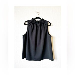 Plus Size Black High Neck Sleeveless Blouse Ann Taylor XL